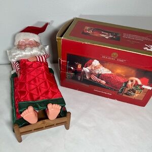 Vintage Holiday Time snoring‎ Santa